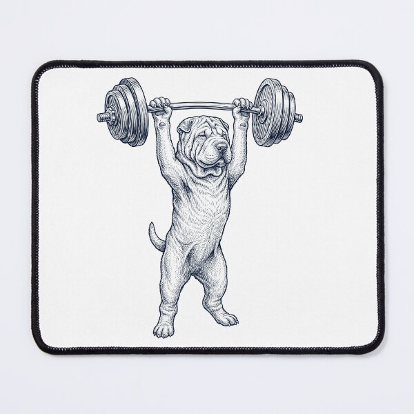 Item preview, Vintage Chinese Shar Pei Weightlifting Deadlift Gym Dog Lover designed and sold by DoodleTortle.