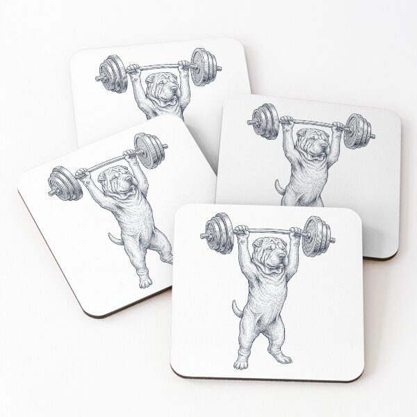 Item preview, Vintage Chinese Shar Pei Weightlifting Deadlift Gym Dog Lover designed and sold by DoodleTortle.