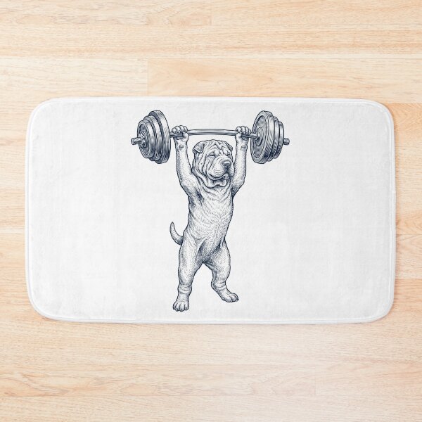 Item preview, Vintage Chinese Shar Pei Weightlifting Deadlift Gym Dog Lover designed and sold by DoodleTortle.
