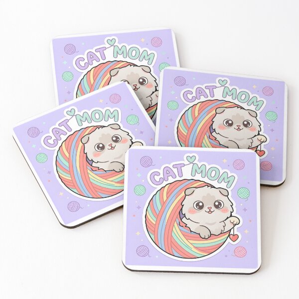 Item preview, Cat Mom Cute Scottish Fold Kawaii Sticker designed and sold by PuddlePixels.