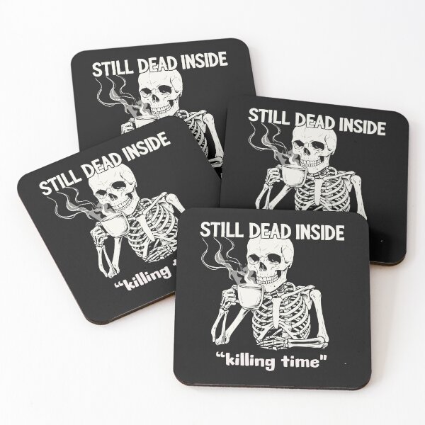 Item preview, Skeleton Coffee Always Weary Passing Time designed and sold by Tsugraf Designs.