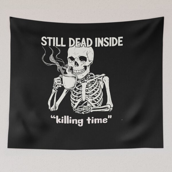 Item preview, Skeleton Coffee Always Weary Passing Time designed and sold by Tsugraf Designs.
