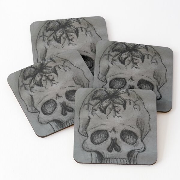 Item preview, Skull with a flower designed and sold by TheFurezuStudio.