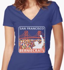SF Berniecrats Women's Fitted V-Neck T-Shirt