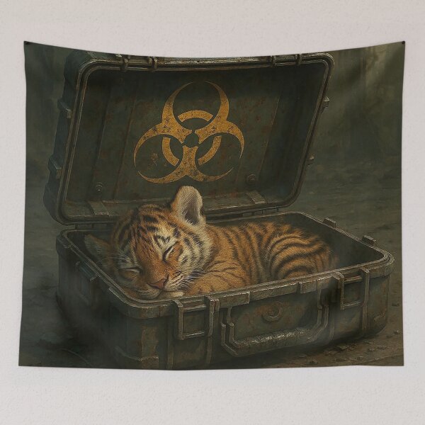 Item preview, Tiger Cub Sleeping Inside a Hazard Storage Case designed and sold by nikkolaus.
