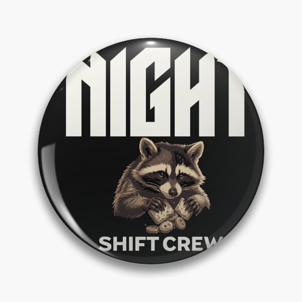 Item preview, Night Shift Crew Raccoon Eating Snacks designed and sold by Tsugraf Designs.