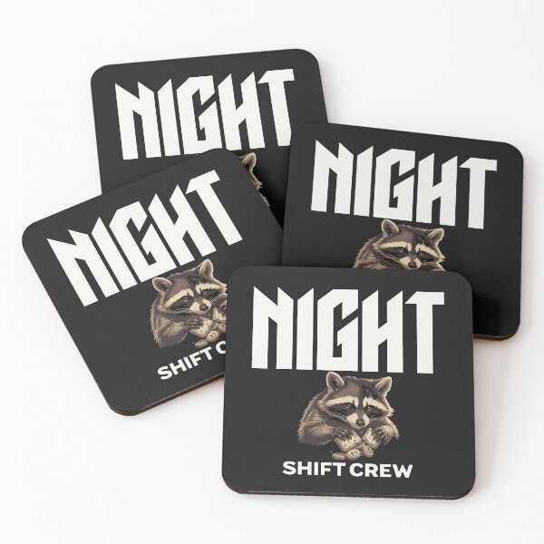 Item preview, Night Shift Crew Raccoon Eating Snacks designed and sold by Tsugraf Designs.