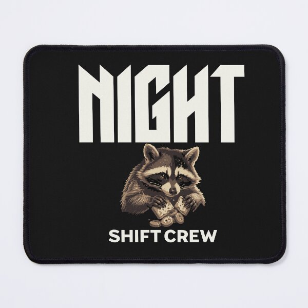 Item preview, Night Shift Crew Raccoon Eating Snacks designed and sold by Tsugraf Designs.