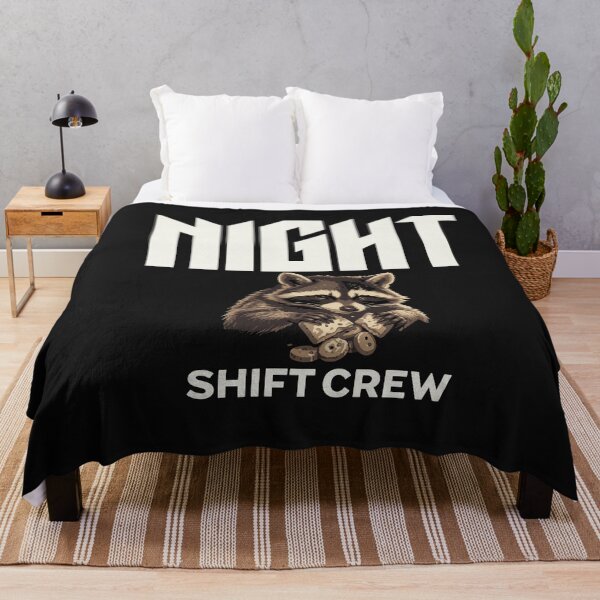 Item preview, Night Shift Crew Raccoon Eating Snacks designed and sold by Tsugraf Designs.