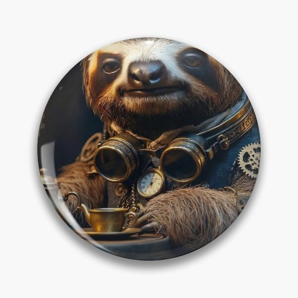 Item preview, Steampunk Sloth Tea Break Champion - Goggles & Gears designed and sold by SteampunkJim.