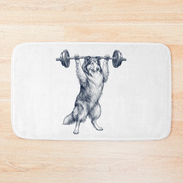 Item preview, Vintage Collie Weightlifting Deadlift Gym Dog Lover designed and sold by DoodleTortle.