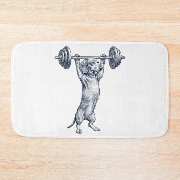 Item preview, Vintage Dachshund Weightlifting Deadlift Gym Dog Lover designed and sold by DoodleTortle.
