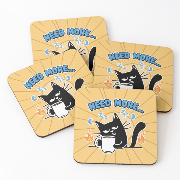 Item preview, Need More Coffee Black Cat Cartoon designed and sold by Taridesign.