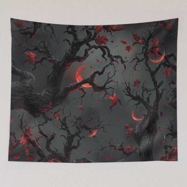 Item preview, Embrace of the Shadow Woods - Dark Forest & Blood Moon Pattern designed and sold by kabucino.