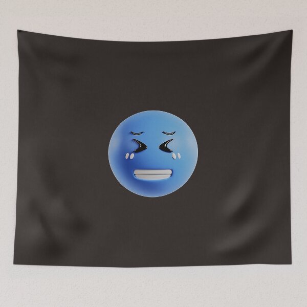 Item preview, 3D Blue Nervous Emoji with Sweating Face designed and sold by Creatby7030.
