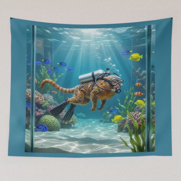 Item preview, Adorable Pygmy Marmoset Scuba Dives in Exotic Aquarium designed and sold by Tridentulus.