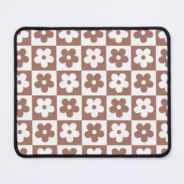 Item preview, Terracotta Checkerboard Daisy Pattern | Muted Clay Retro Flower Checker | Classic Rust Blossom Checkerboard | Pastel Gingham Floral Pattern Terracotta | Groovy 70s Clay Daisy Floral designed and sold by VivaFy.
