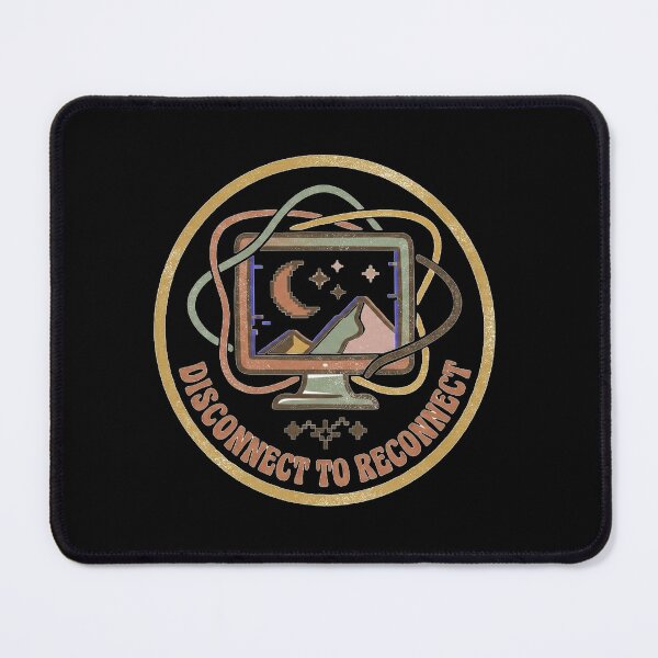 Item preview, Disconnect to Reconnect - Neo-Vintage Pixel Travel Badge designed and sold by MiaStyleStudio.