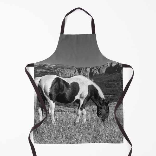 Item preview, Black And White Horse Grazing In Wyoming In Black And White designed and sold by Kay Brewer.