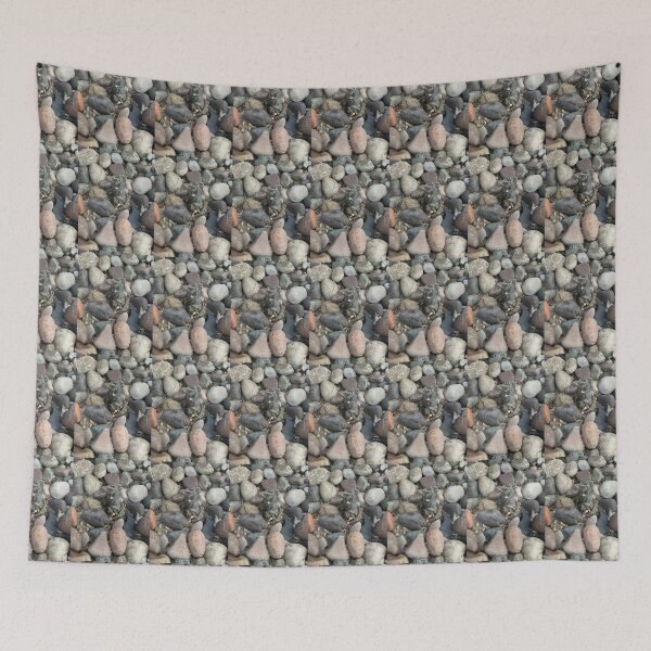 Item preview, Smooth River Rocks Surrounding a Weathered Stump designed and sold by Salt Sea and Stone.
