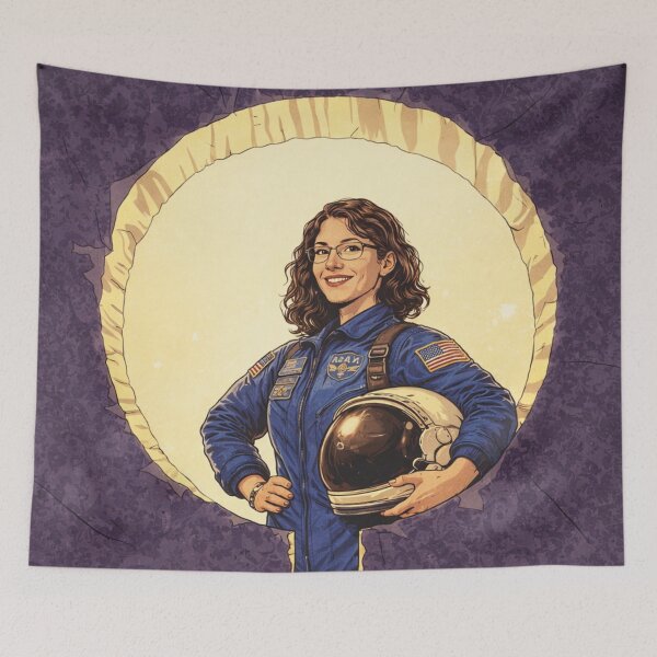 Item preview, Vintage Female Astronaut in Female Symbol – Retro STEM Power designed and sold by HeyHas.
