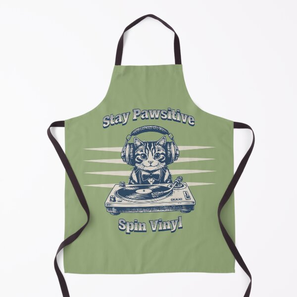Item preview, Stay Pawsitive Spin Vinyl – Cute DJ Cat Music Lover Design designed and sold by Sachie's Studio.