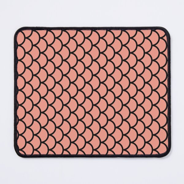 Item preview, Coral And Black Fish Scales Pattern designed and sold by pattern-archive.