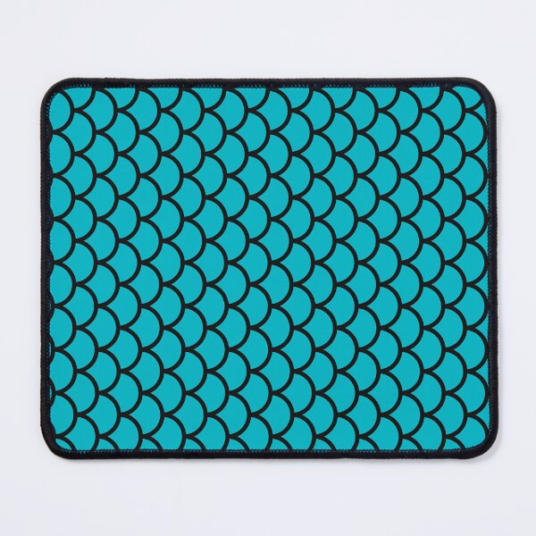 Item preview, Cyan And Black Fish Scales Pattern designed and sold by pattern-archive.