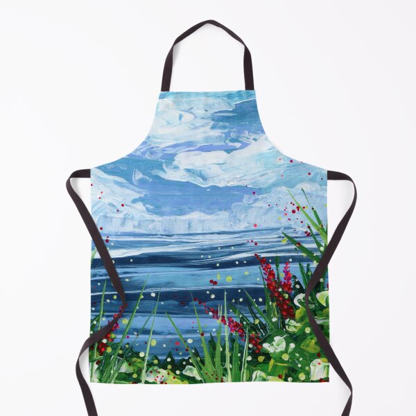 Item preview, Coastal Wildflowers - Impressionist Acrylic Seascape designed and sold by Cass Harker Studio.
