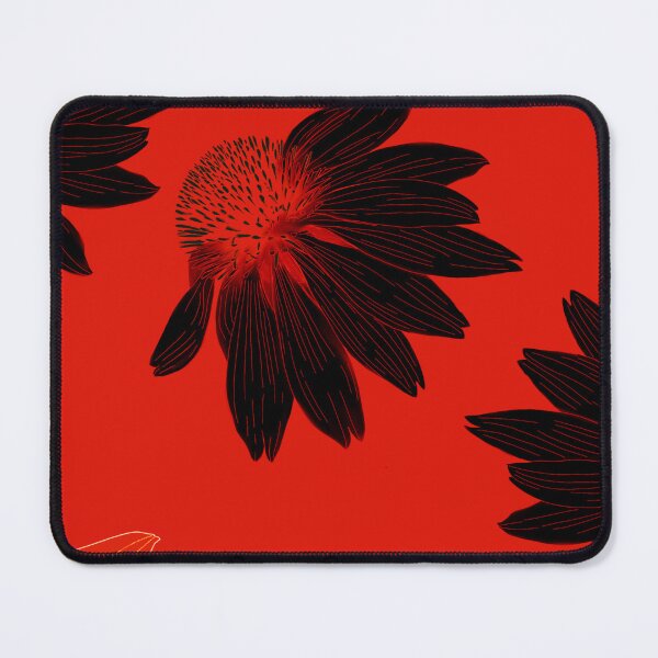 Item preview, Black flowers on red background designed and sold by MirelaBadea.