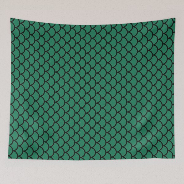 Item preview, Green And Black Fish Scales Pattern designed and sold by pattern-archive.