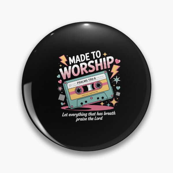 Item preview, Retro Cassette Made to Worship Psalms 150:6 Christian Music designed and sold by Dressed For  Duty.