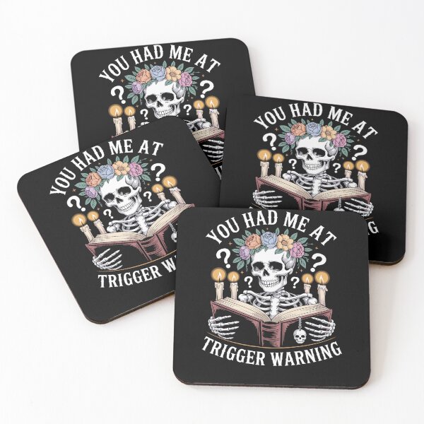 Item preview, Dark Romance Had Me at Trigger Warning Skeleton Book Reader designed and sold by Dressed For  Duty.