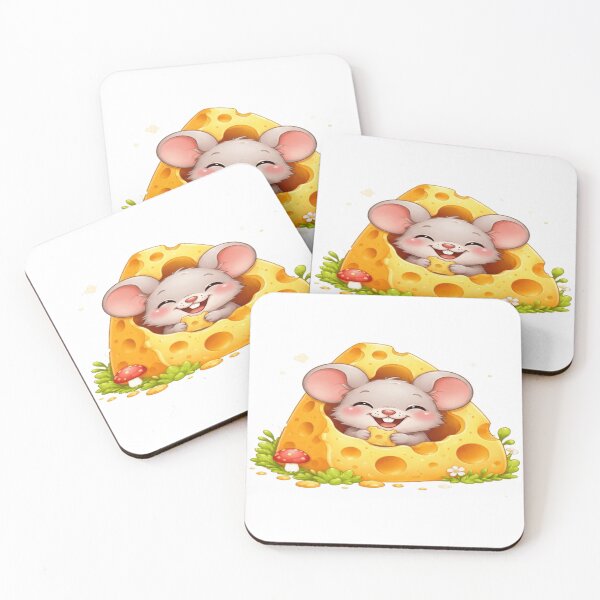 Item preview, Happy Little Mouse in Swiss Cheese designed and sold by ToonyTeez.
