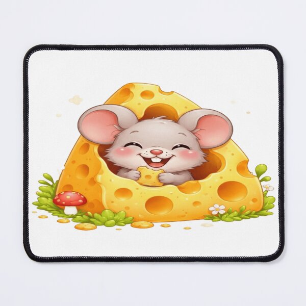 Item preview, Happy Little Mouse in Swiss Cheese designed and sold by ToonyTeez.
