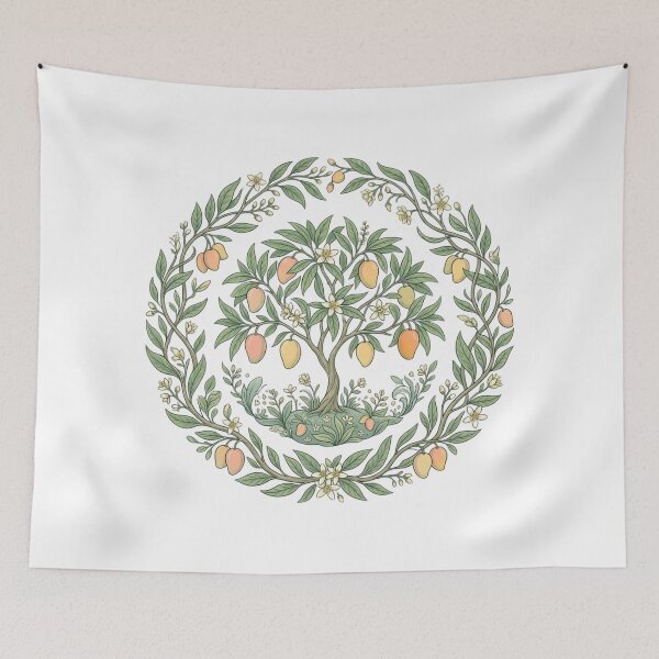 Item preview, Golden Mango Tree Botanical Mandala designed and sold by MoonSoul Studio.