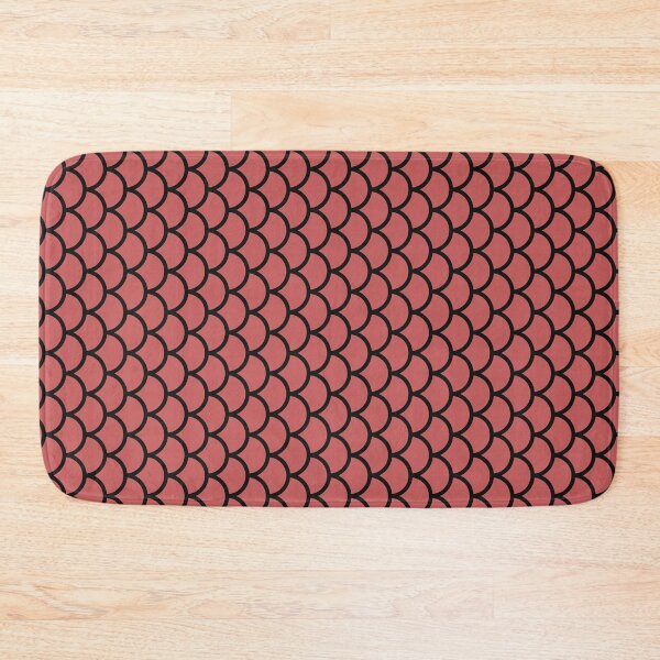Item preview, Pastel Red And Black Fish Scales Pattern designed and sold by pattern-archive.