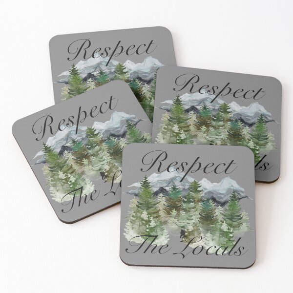 Item preview, Respect The Locals Bigfoot Mountain Forest Watercolor Design designed and sold by Vileprint.