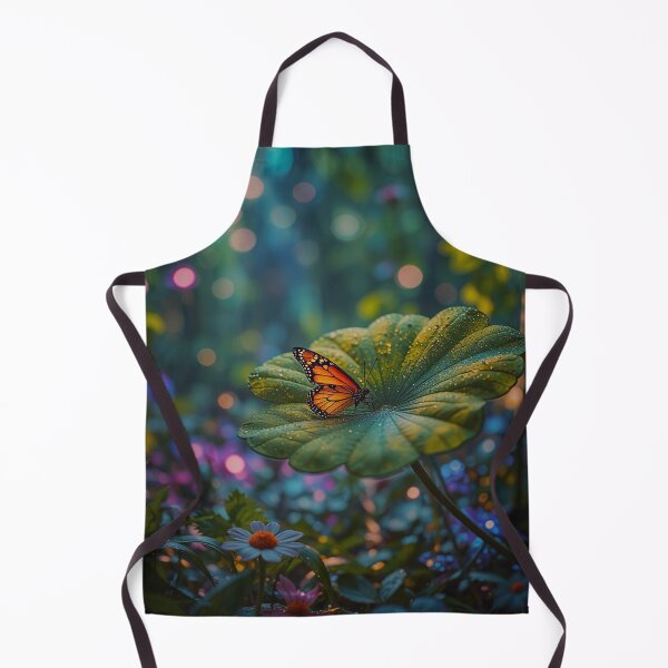Item preview, Monarch Butterfly on Leaf in Enchanted Forest – Dreamy Nature Photography designed and sold by BeautifulVirtues.