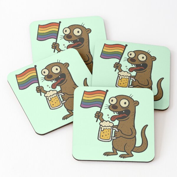 Item preview, Goofy Gay Otter Holding a Beer designed and sold by Ghost on Toast.