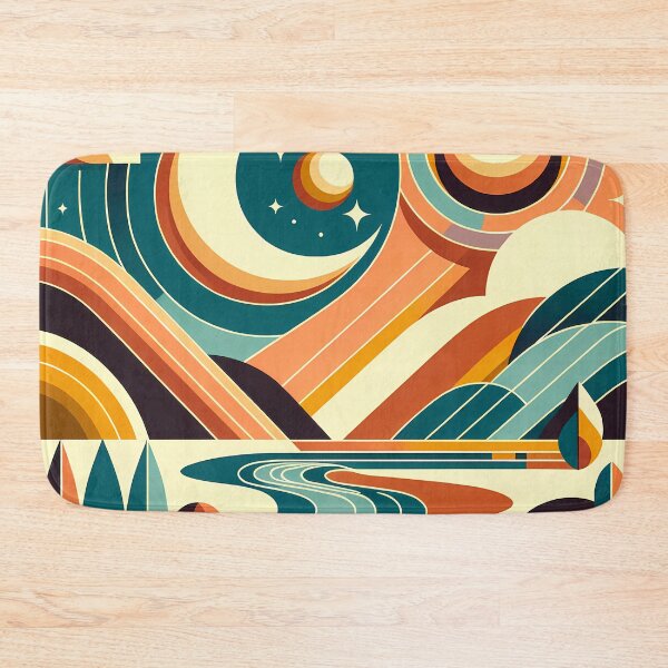 Item preview, Retro Moon and Sun Abstract Landscape designed and sold by InkSmithery.