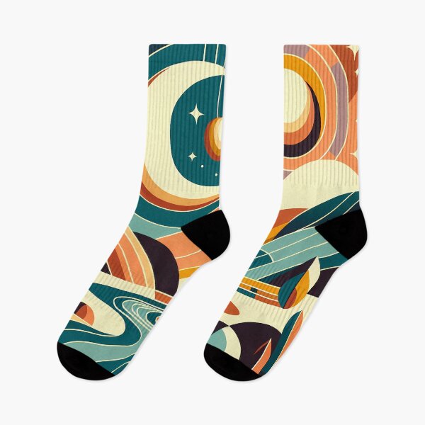 Item preview, Retro Moon and Sun Abstract Landscape designed and sold by InkSmithery.
