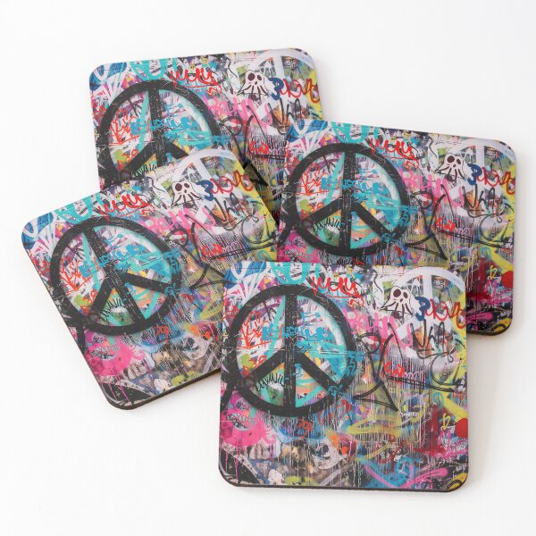 Item preview, Graffiti Peace Wall – Urban Street Art Background (Vertical) designed and sold by PIXEL POP DESIGNS - Beyond the Norm!.