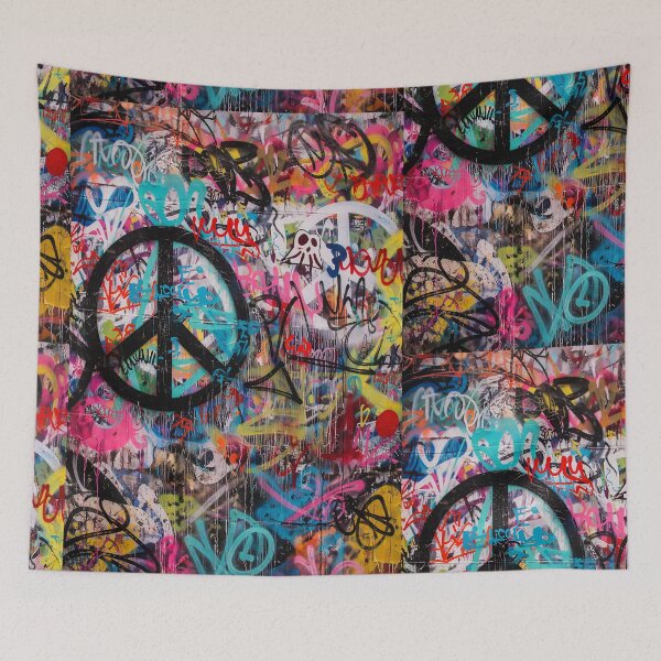 Item preview, Graffiti Peace Wall – Urban Street Art Background (Vertical) designed and sold by PIXEL POP DESIGNS - Beyond the Norm!.