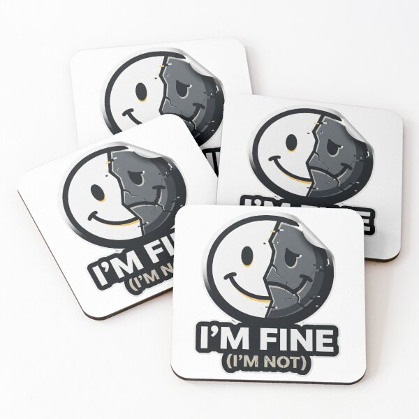 Item preview, I’m Fine (I’m Not) - Funny Sarcastic Dark Humor Aesthetic Design designed and sold by DeV11.