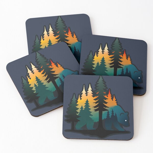 Item preview, Bear Forest Silhouette Mountain Sunset Design designed and sold by Vileprint.