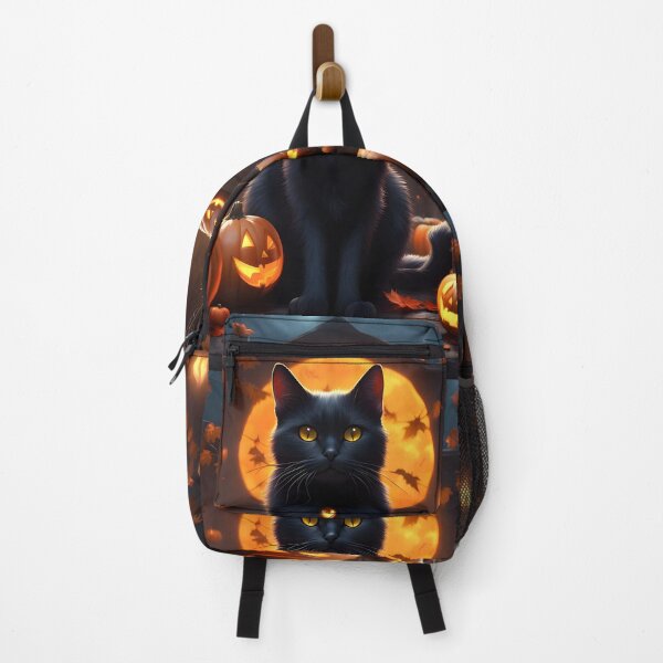 Item preview, Magical Black Cat with Jack-o'-lanterns designed and sold by Shelley Loewnau-Jones Studio.