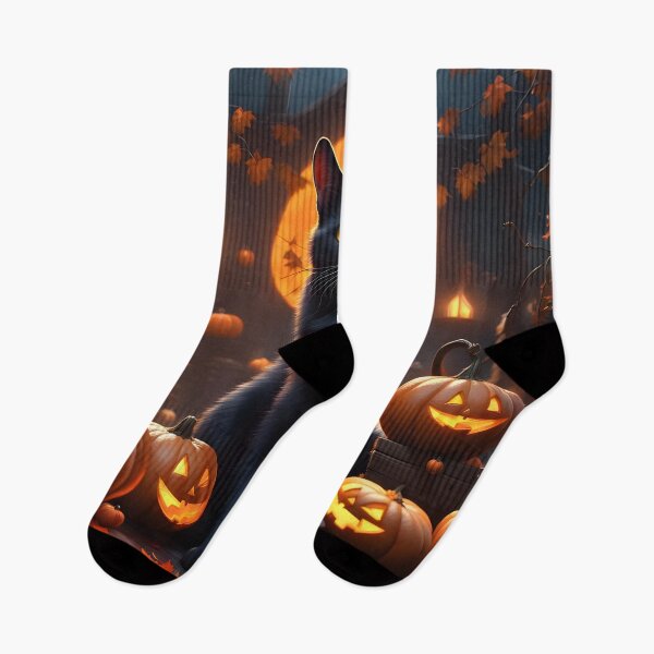 Item preview, Magical Black Cat with Jack-o'-lanterns designed and sold by Shelley Loewnau-Jones Studio.