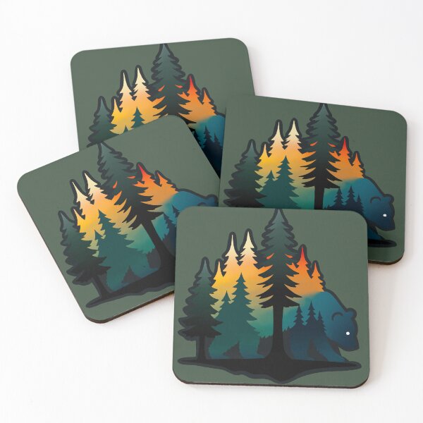 Item preview, Bear Forest Silhouette Mountain Sunset Design designed and sold by Vileprint.