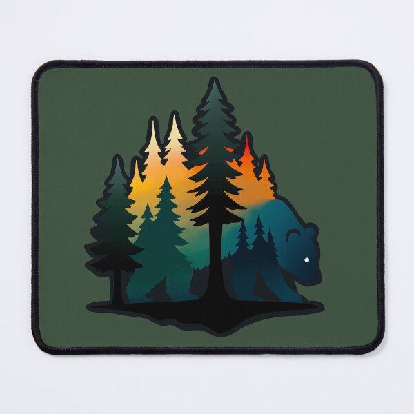 Item preview, Bear Forest Silhouette Mountain Sunset Design designed and sold by Vileprint.
